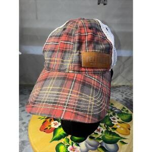 Vtg Telluride  Colorado Leather Patch Plaid Snapback Hat Cap Legacy Brand